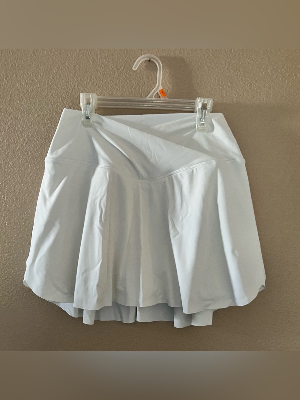 HALARA White Skater Circle Skirt with Crossover Waist